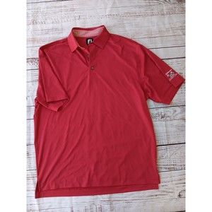 FootJoy Polo T-Shirt Men’s Large Red Short Sleeve Collared 1/4 Button Outdoor